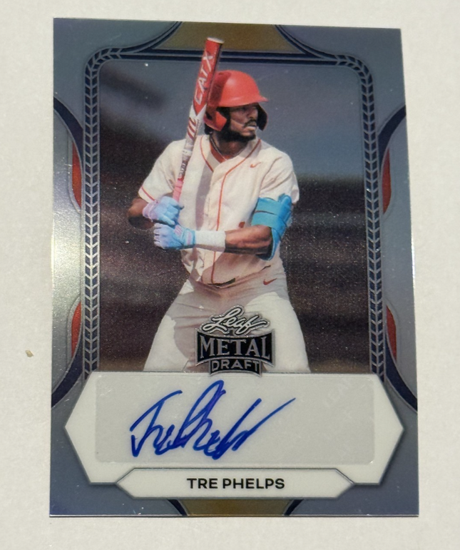 Leaf 2026 Tre Phelps Pick#258 Pirates Card# BA-TP1 Auto