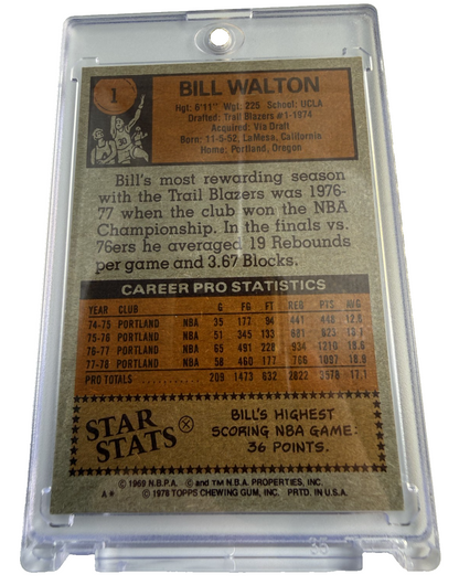 1978-79 Topps - Bill Walton #1 Portland Blazers