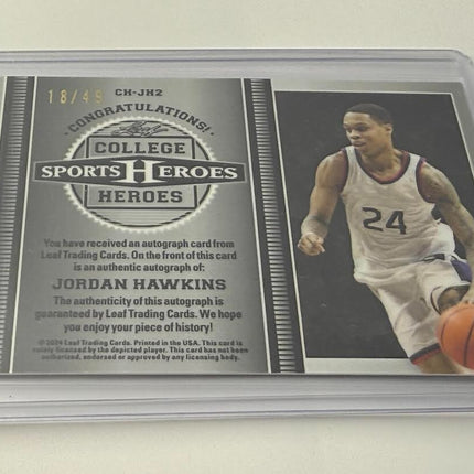 Jordan Hawkins Leaf College Sports Heroes CH-HH2 Number 18/49
