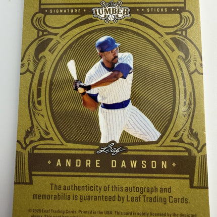 2025 Leaf Lumber Andre Dawson HOF Signature Sticks Purple Auto 1/5  #SS-AD1