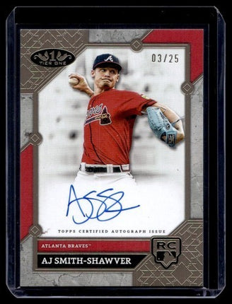 2024 Topps Tier One AJ Smith-Shawver RC Auto 03/25 Atlanta Braves #BA-AS