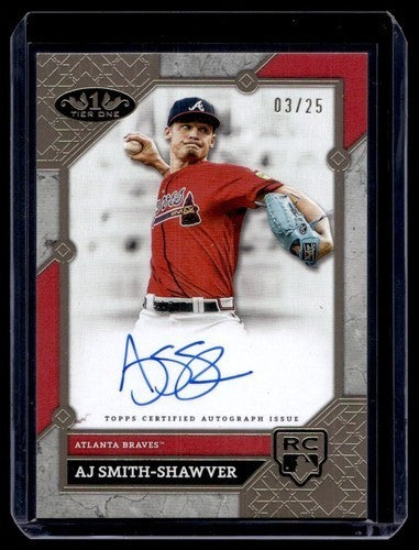 2024 Topps Tier One AJ Smith-Shawver RC Auto 03/25 Atlanta Braves #BA-AS