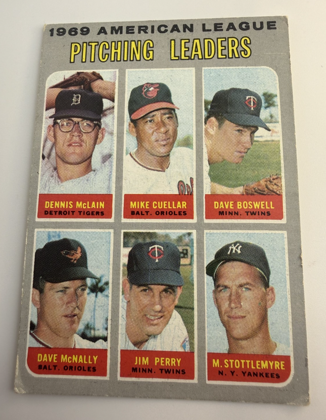 1970 Topps -Pitching Leaders Denny McLain, Jim Perry, Mel Stottlemyre #70