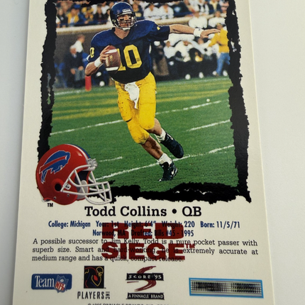 1995 Todd Collins Score Rookie Red Siege Artist's Proof #273
