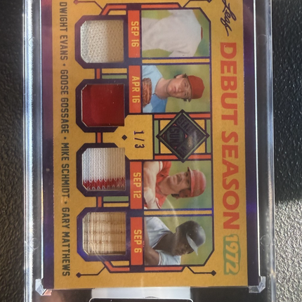 Leaf 2026 Debut Season Evans Gossage Schmidt Matthews Card #DS-13 1/3