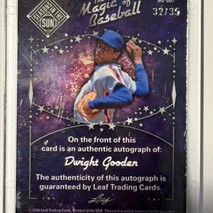 2026 Leaf Dwight "Doc" Gooden New York Mets Magic of Baseball #MB-DG1 Auto 32/35