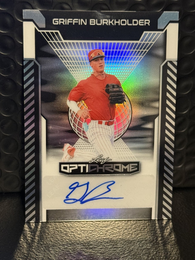 Leaf 2025 Grffin Burkholder Phillies Prospect Card#BA-GB1 Auto 4/10