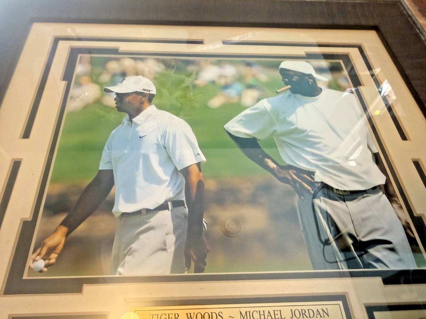 Quail Hollow 2007 Tiger Woods and Michael Jordan Photo Engraved Signature