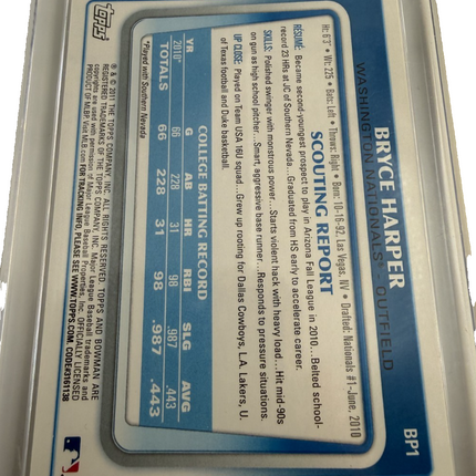 2011 Bowman Bryce Harper #BP1 Washington Nationals