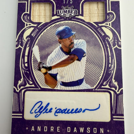 2025 Leaf Lumber Andre Dawson HOF Signature Sticks Purple Auto 1/5  #SS-AD1