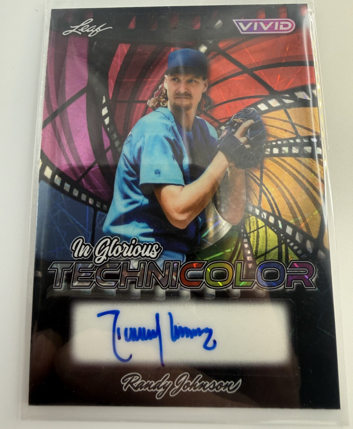 2025 Leaf Vivid Randy Johnson HOF Glorious Technicolor One of One Auto 1/1