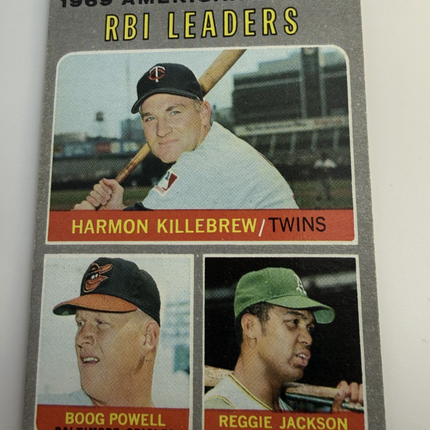 1969 American League RBI leaders Killebrew, Jackson, Powell Topps #64