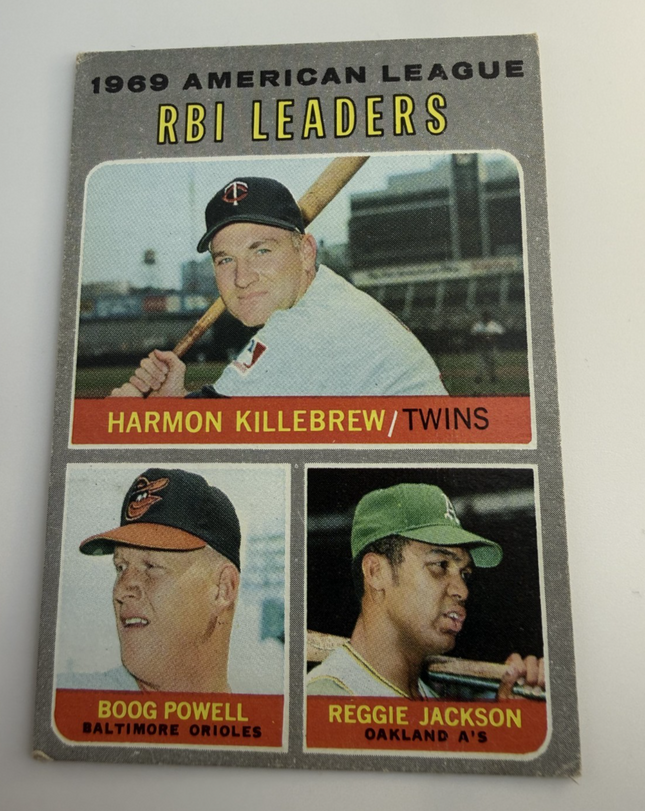 1969 American League RBI leaders Killebrew, Jackson, Powell Topps #64