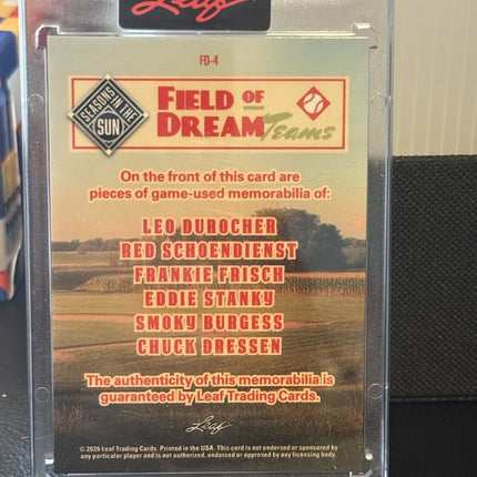 Leaf 2026 Field of Dream Durocher Schoendienst Frish Stanky Burgess Dressen