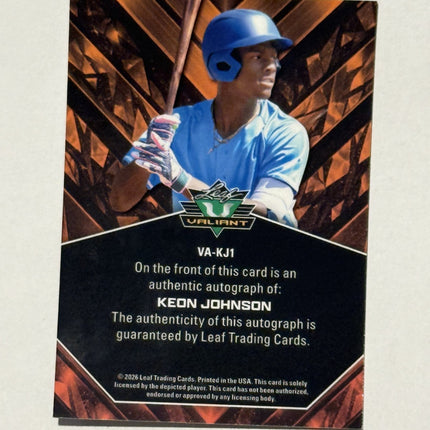 Leaf 2026 Keon Johnson Pick#93 Astros Card# VA-KJ1 Auto