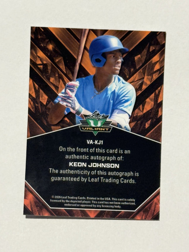 Leaf 2026 Keon Johnson Pick#93 Astros Card# VA-KJ1 Auto