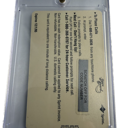 NOLAN RYAN SPRINT 1 MINUTE PHONE CARD SPRINT CLASSIC ASSETS