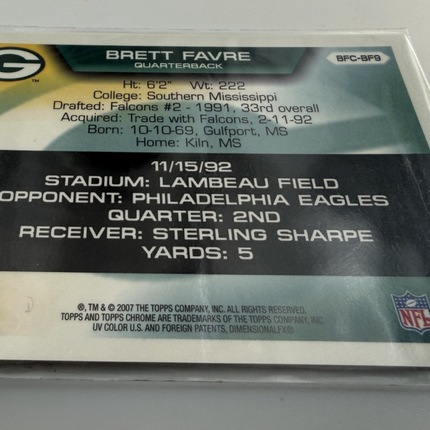 2007 Brett Farve Flight to 420 Topps Chrome #BFC-BF9 Green Bay Packers