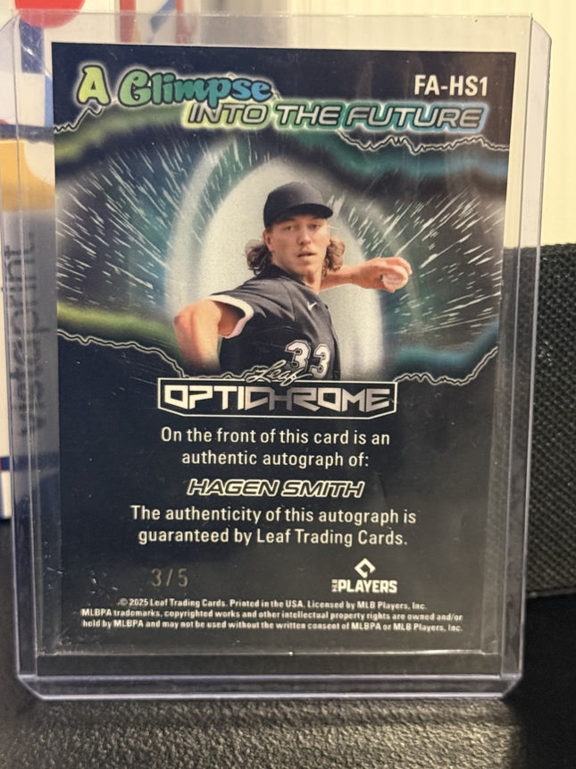 Leaf 2025 Hagen Smith MLB prospect #52 Chicago White Sox Card #FA-HS1 Auto 3/5