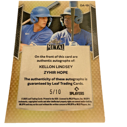 2025 Leaf Metal Kellon Lindsey-Zyhir Hope #DA-19 5/10