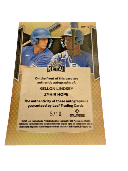 2025 Leaf Metal Kellon Lindsey-Zyhir Hope #DA-19 5/10