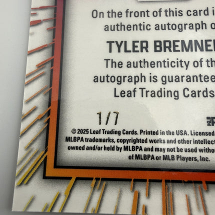2025 Leaf Vivid Tyler Bremner #BA-TB2 Auto 1/7